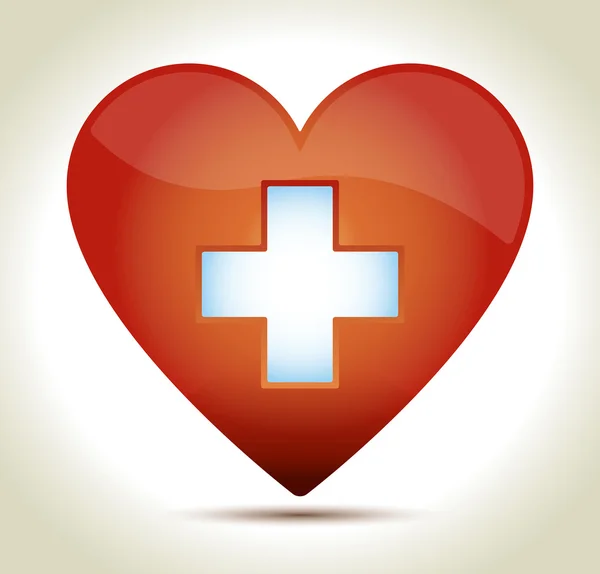 Καρδιά-κόκκινος-σταυρό — Διανυσματικό Αρχείο