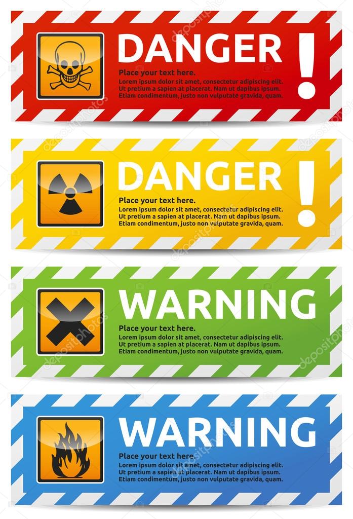 Danger banner 4 color version collection