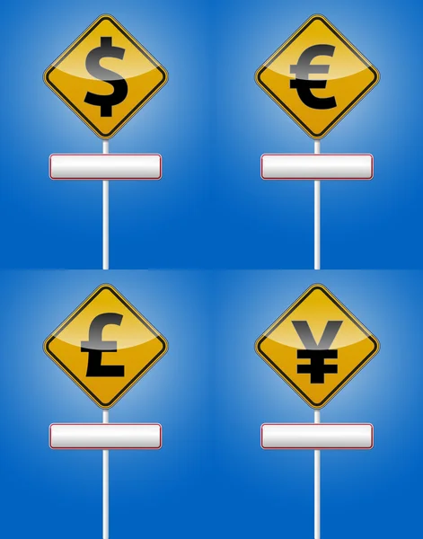 Dollar, Euro - Tableau de la circulation monétaire — Image vectorielle