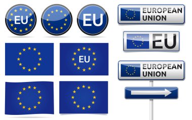 European EU flag collection clipart