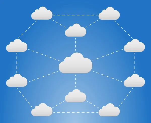 Wolk netwerk — Stockvector