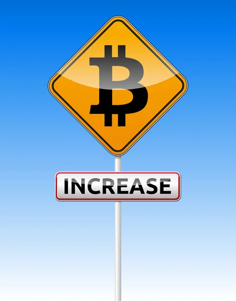 Bitcoin traffic board — Stock Vector