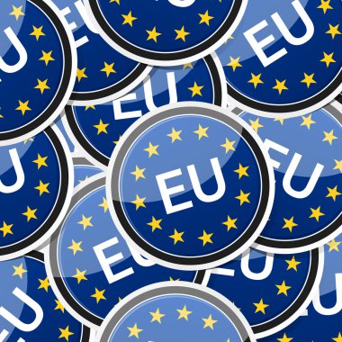 EU flag sticker symbol clipart