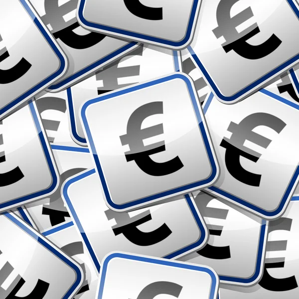 Euro dinheiro sinal adesivo coleção — Vetor de Stock