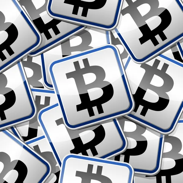 Bitcoin money sticker symbols — Stock Vector