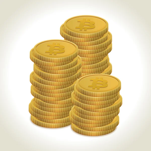 Bitcoin monedas — Vector de stock