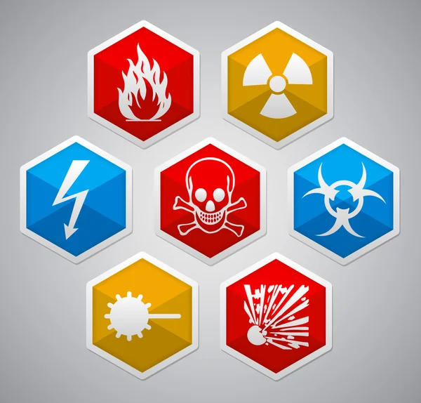 Danger hexagon icon — Stock Vector