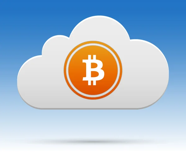 Bitcoin in cloud — Stock Vector
