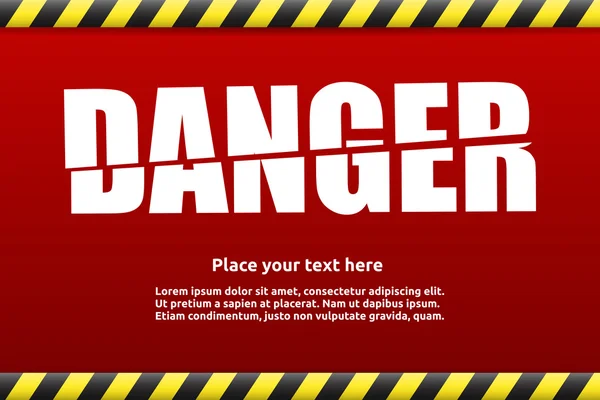 Modelo de sinal de aviso de perigo para o seu texto — Vetor de Stock