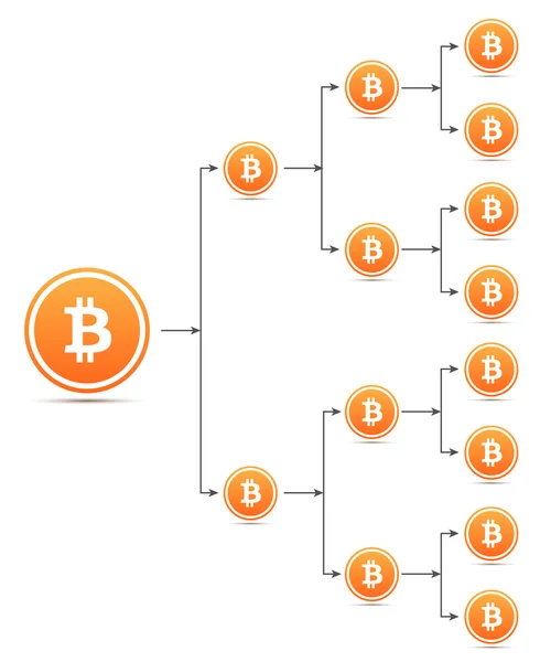 Bitcoin organization tree chart — Stock Vector