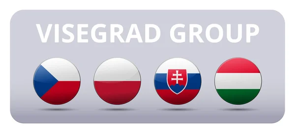 V4 Bandeira do país do grupo Visegrad — Vetor de Stock