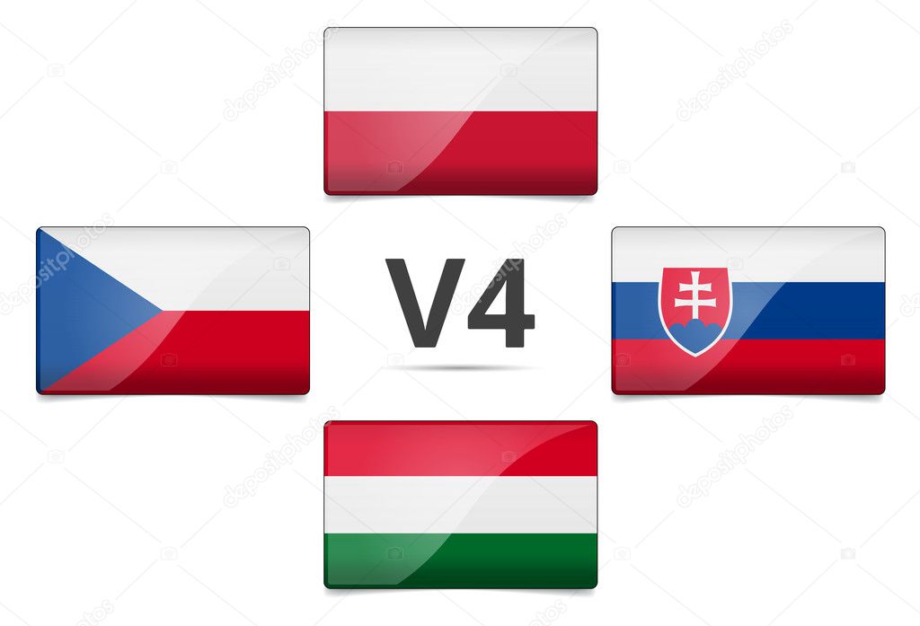 V4 Visegrad group country flag