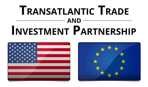 TTIP - Transatlantic Trade and Investment Partnership — Stock Vector