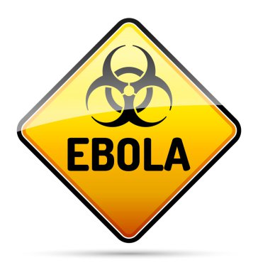 Ebola biohazard virüs tehlike işareti ile yansıtmak ve gölge WHI doğum