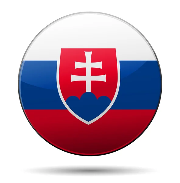 Slowakije knop markeren met reflectie en schaduw. geïsoleerde glanzend Rechtenvrije Stockillustraties