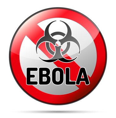 Ebola biohazard virüs tehlike işareti ile yansıtmak ve gölge WHI doğum