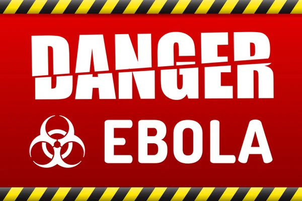 Ebola virüsü tehlike işareti ile yansıtmak. — Stok Vektör