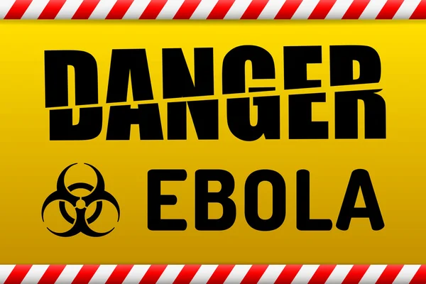 Ebola virus danger sign with reflect. — Stock Vector