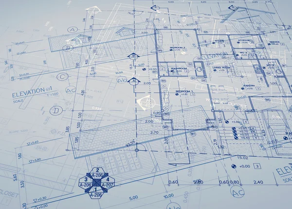 Blueprint overlay — Stock Photo, Image