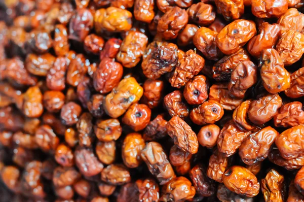 Dried red date stacked in the market place — Stock Photo, Image