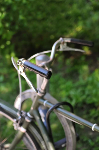 Guiador de bicicleta vintage verde — Fotografia de Stock