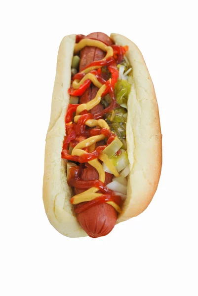 Sandwich hot-dog isolé — Photo