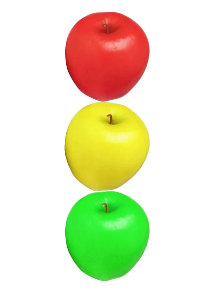 Äpfel färben isolierten Semaphor — Stockfoto