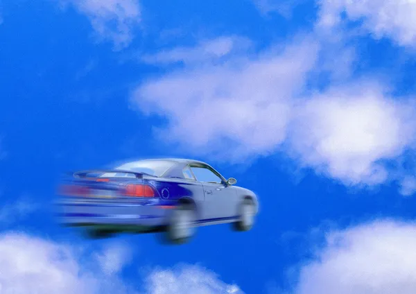 Рухи швидкості автомобіля розмиті синім — стокове фото