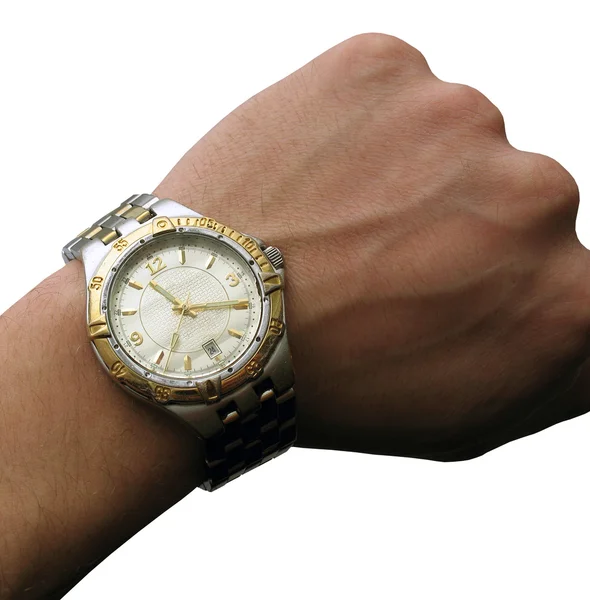 Wrist watch on hand isolated — Stock Photo, Image