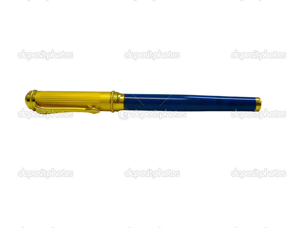 gold pen isolated