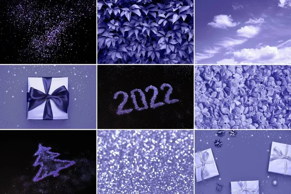 Collage con colore dell'anno 2022 - Molto Peri — Foto Stock