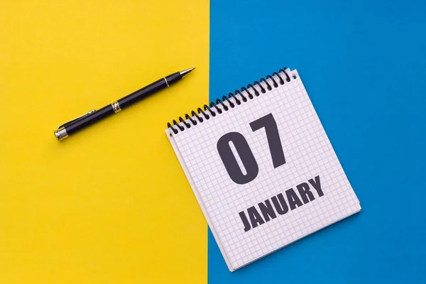 Enero Día Del Mes Fecha Del Calendario Cuaderno Con Una — Foto de Stock