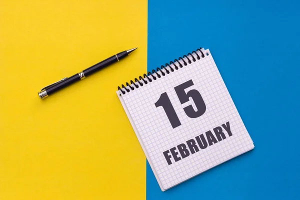 Febrero Día Del Mes Fecha Del Calendario Cuaderno Con Una — Foto de Stock