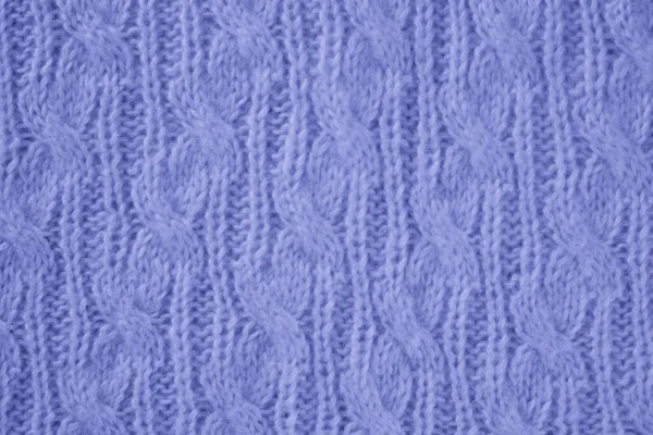 Color 2022 Very Peri Blue Wool Knit Texture Top View — Stock Photo, Image