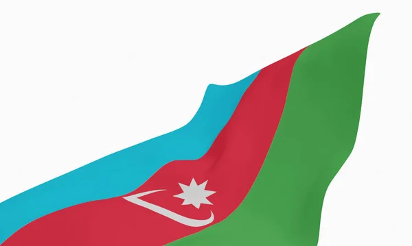 Národní Vlajka Ázerbájdžánské Republiky Izolováno Bílém Pozadí Oříznutou Cestou — Stock fotografie