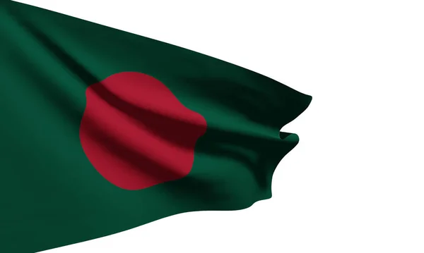 Bangladéšská Vlajka Mává Porcelánu Národní Vlajka Pozadí Ořezávání Cesta Bílém — Stock fotografie