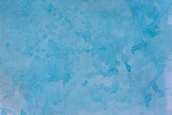 Blauer Aquarell Hintergrund Mit Tropfen Handgemacht Mit Einem Pinsel Bespritzt — Stockfoto