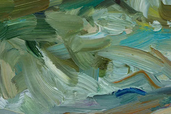Zeeolieverf Abstracte Turquoise Zeegezicht Impressionisme Plein Lucht Schets Fragment Van — Stockfoto