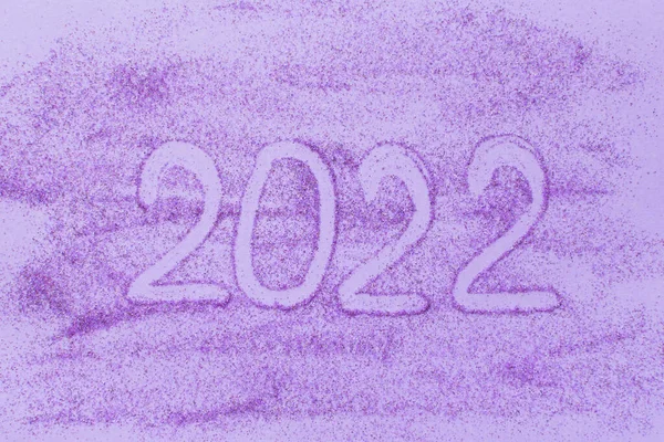 2022 Texto Brillante Púrpura Feliz Navidad Feliz Año Nuevo Brillante — Foto de Stock