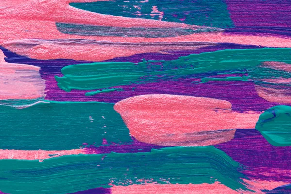 Pembe turkuaz mor neon akrilik. Fütürist psikedelik soyut arka plan. Yaz boyasının karışık dokusu. Parlak akrilik resim. Modern tasarım arka plan, yakın çekim fırça darbeleri. Boşluğu kopyala