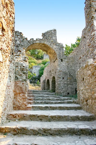 Medieval byzantine fortress of Mystras (UNESCO World heritage), — Stock Photo, Image