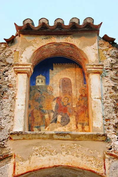 Middeleeuwse Byzantijnse fort van mystras (unesco werelderfgoed), — Stockfoto