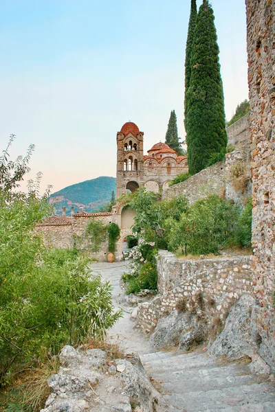 Fortaleza medieval bizantina de Mystras (patrimonio mundial de la UNESCO ), Fotos de stock libres de derechos