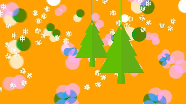 Traditional Christmas Decoration Idea Green Pine Tree Creative Illustration White — Stock Photo, Image