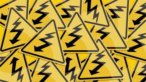 Pericolo Alta Voltaggio Segno Triangolare Giallo Simbolo Pericolo Illustrazione Rischiosità — Foto Stock