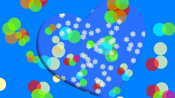 Snoepjes Vrolijk Kerstfeest Illustratie Blauwe Achtergrond Kerststal Ornament Hart Met — Stockfoto