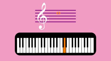 D notası, asânın üçüncü satırında ve piyano anahtarında yer alan sabit-Do solfege sistemi içinde Re olarak bilinir. İllüzyon. G-anahtarı. Yazma, sol-fa, müzik eğitimi..