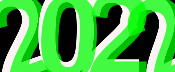 Acid Colors Year 2022 Banner Era Text 21St Century Green — Stock Photo, Image