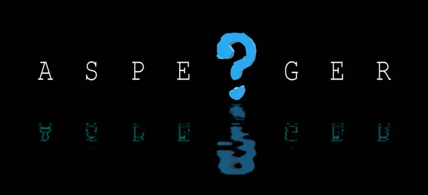 Síndrome Asperger Reflejos Agua Del Signo Interrogación Insertado Texto Ilustración — Foto de Stock