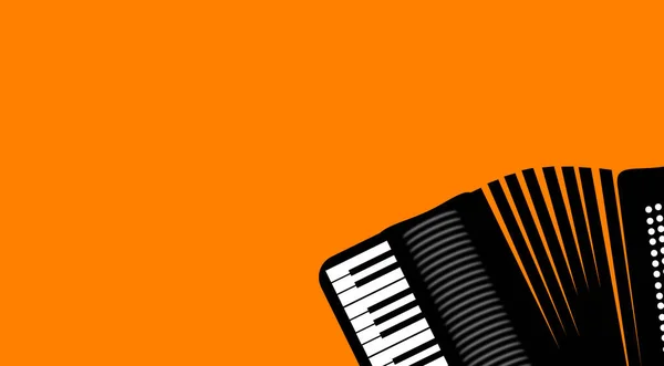 Foto Pianosleutel Accordion Geïsoleerd Blaasinstrument Grafisch Oranje Achtergrond Sterk Fris — Stockfoto
